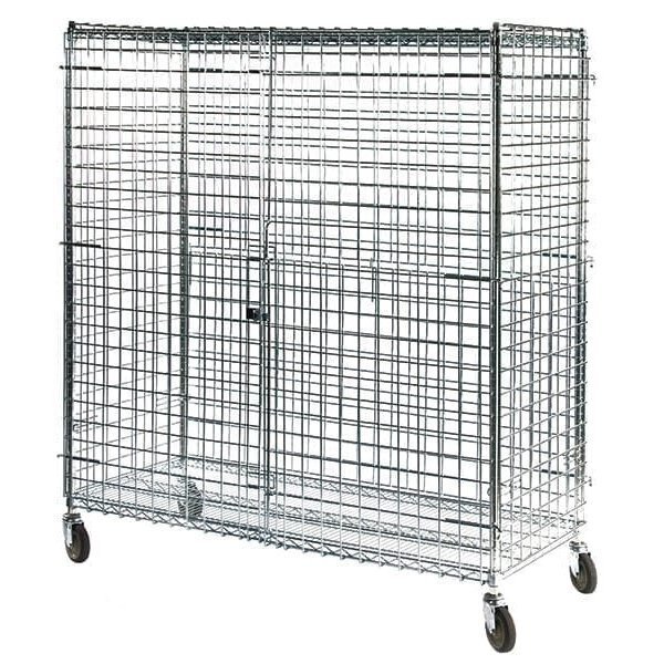 Lakeside Round Post, Mobile Security Cage, (2) 24×48 Shelves, 63″ Posts R244863CSEC-2